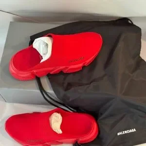 Balenciaga | Shoes | Balenciaga Vibrant Red Slipon Mules  display picture 2